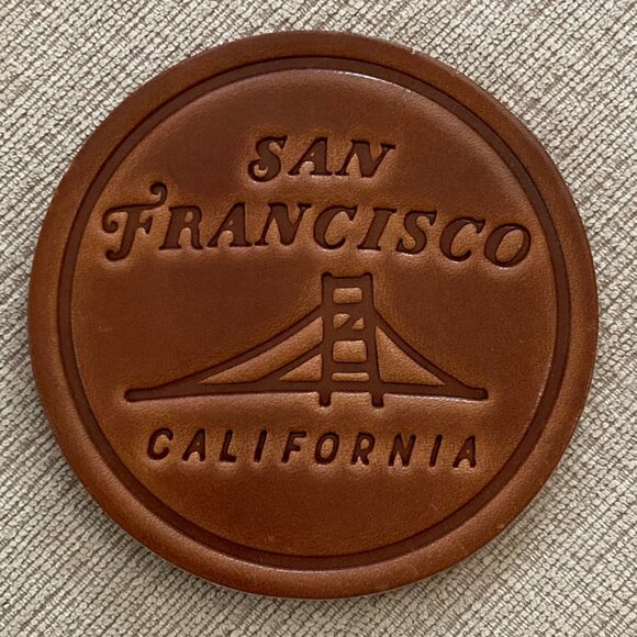 Leather Coasters - 5 Coasters with 3 Different Messages - Wine - New with Tags - Picture 4 of 7